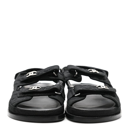 Chanel Mixed Fibers Velcro Dad Sandals 41 Black 2 of 9