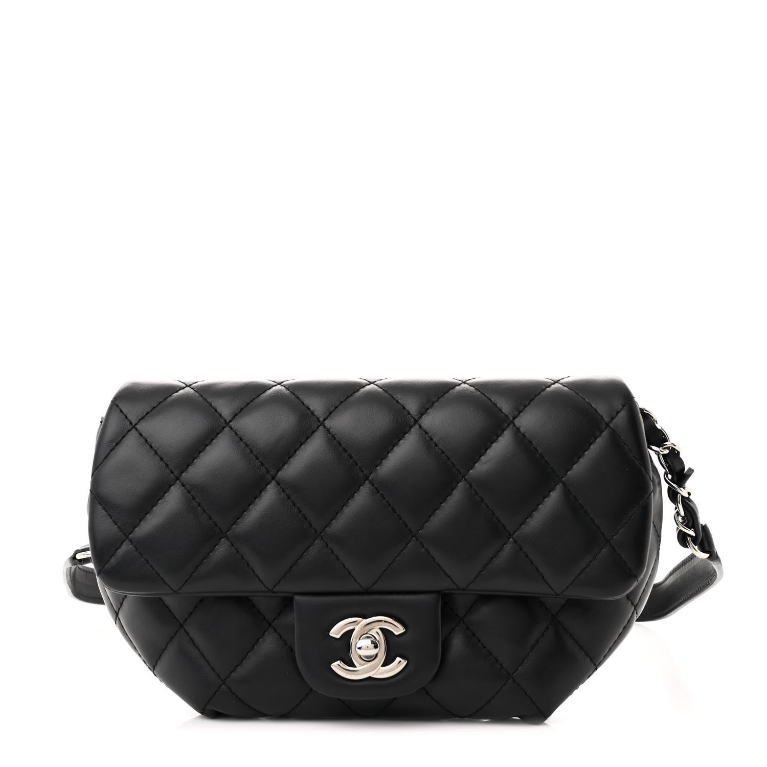 Chanel Calfskin Quilted CC Uniform Flap Belt Bag Black 1 of 10