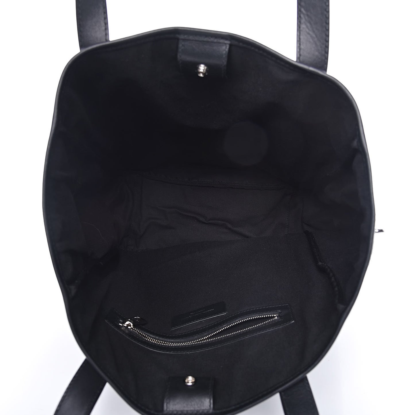 Calfskin Perforated Skull Tote Black