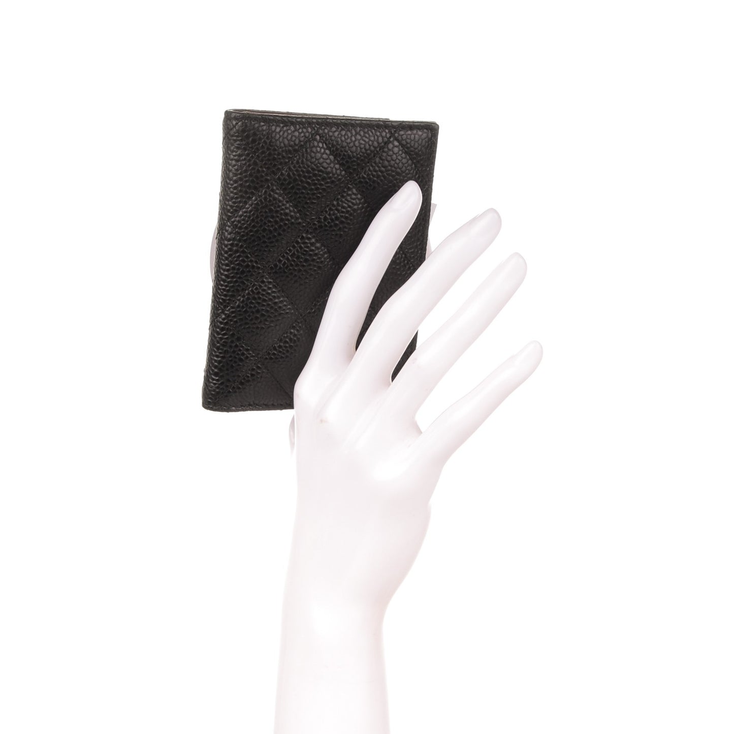 Caviar Quilted Card Holder Wallet Black