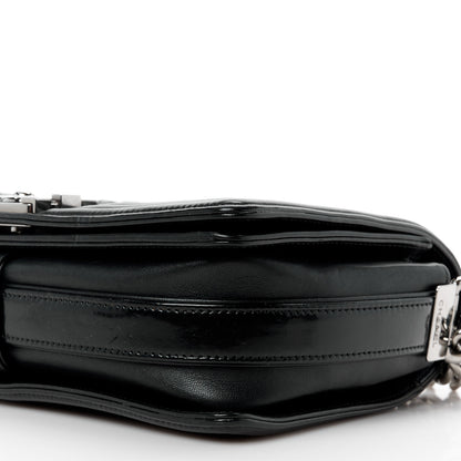 Chanel Calfskin Patent Braided Medium Boy Flap Black 10 of 10