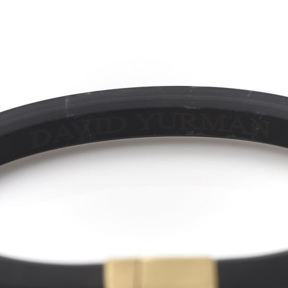 David Yurman 18K Yellow Gold Rubber 10.5mm Hex Bracelet Black 6 of 6