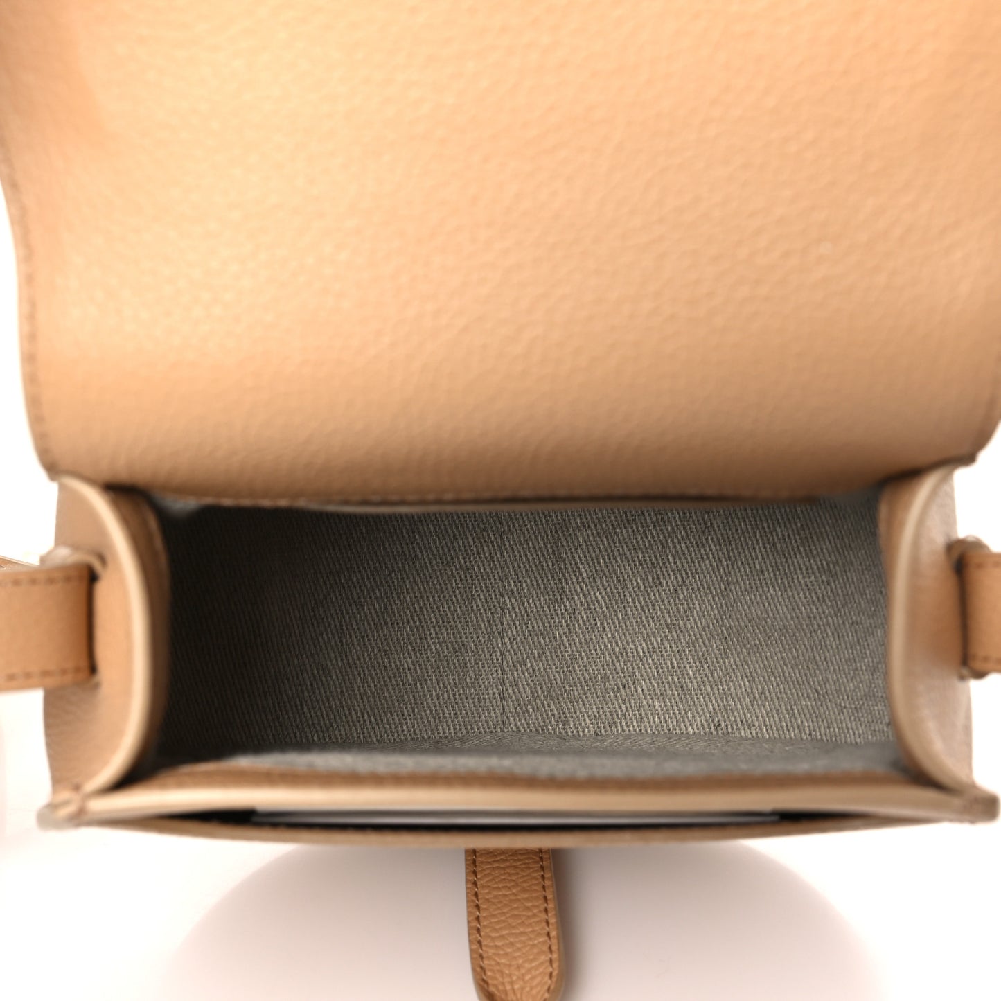 Grained Calfskin Small Marcie Saddle Bag Root Beige