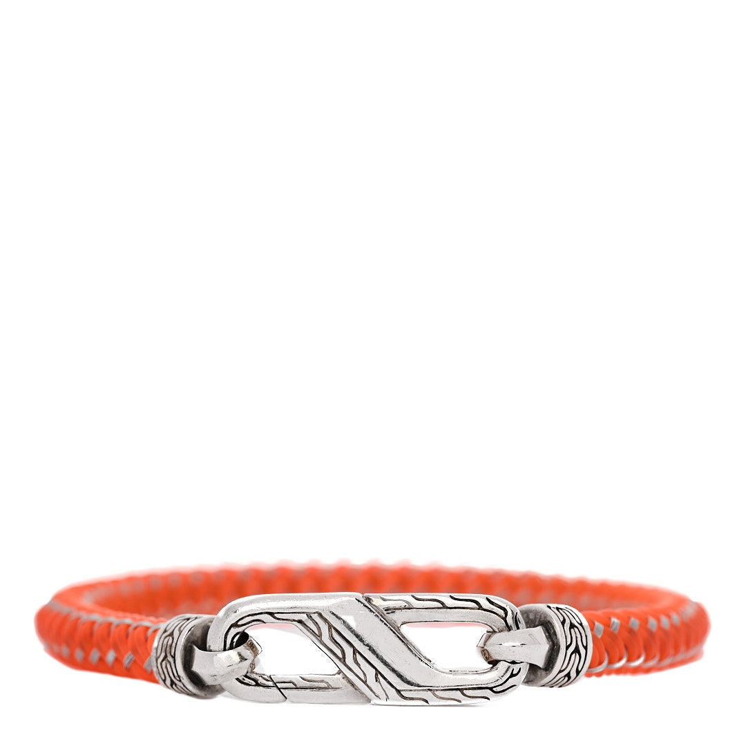 John Hardy Sterling Silver Rubber Cord Bracelet Orange 1 of 4