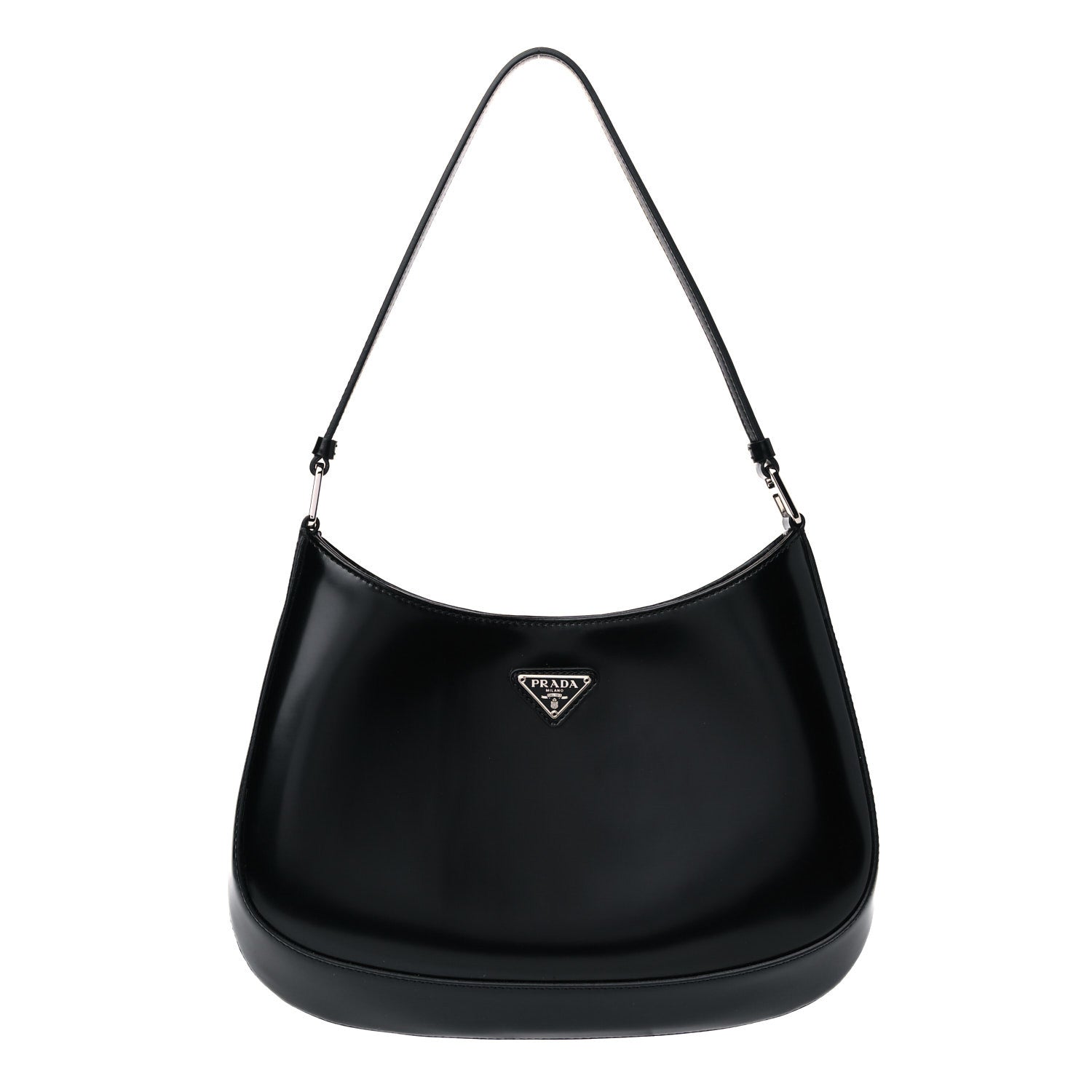 Prada Spazzolato Cleo Shoulder Bag Black 1 of 11