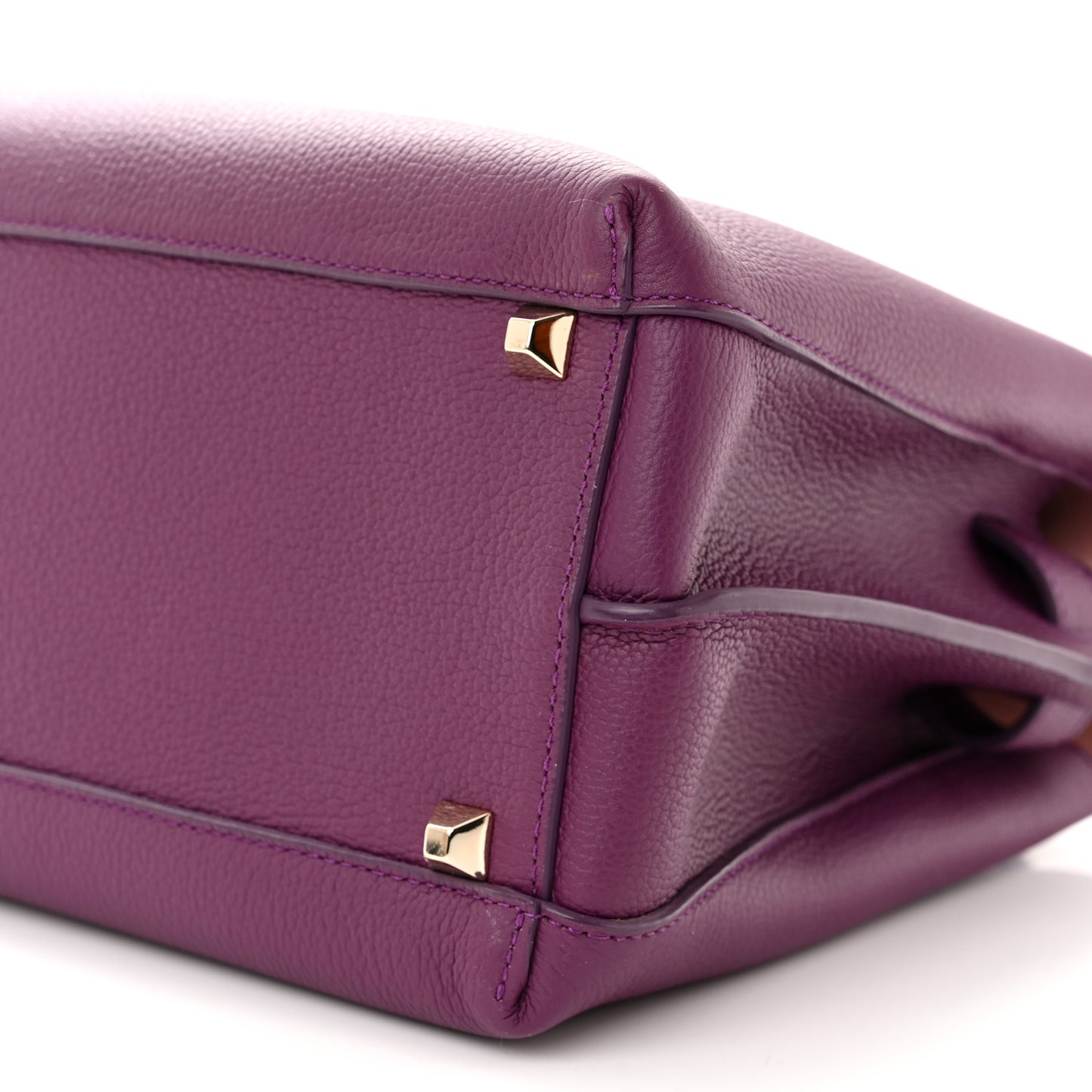 Grained Calfskin Medium Milla Tote Mystic Purple