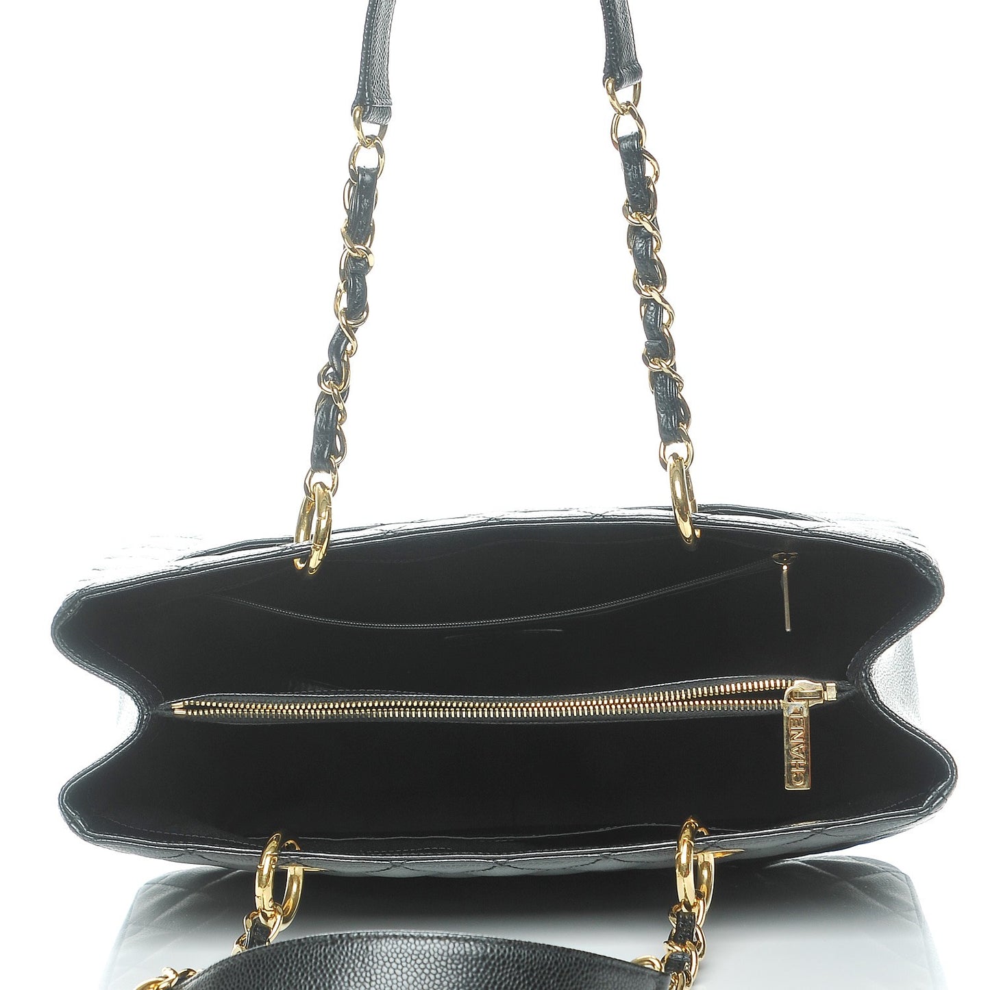 Caviar Quilted Grand Shopping Tote GST Black