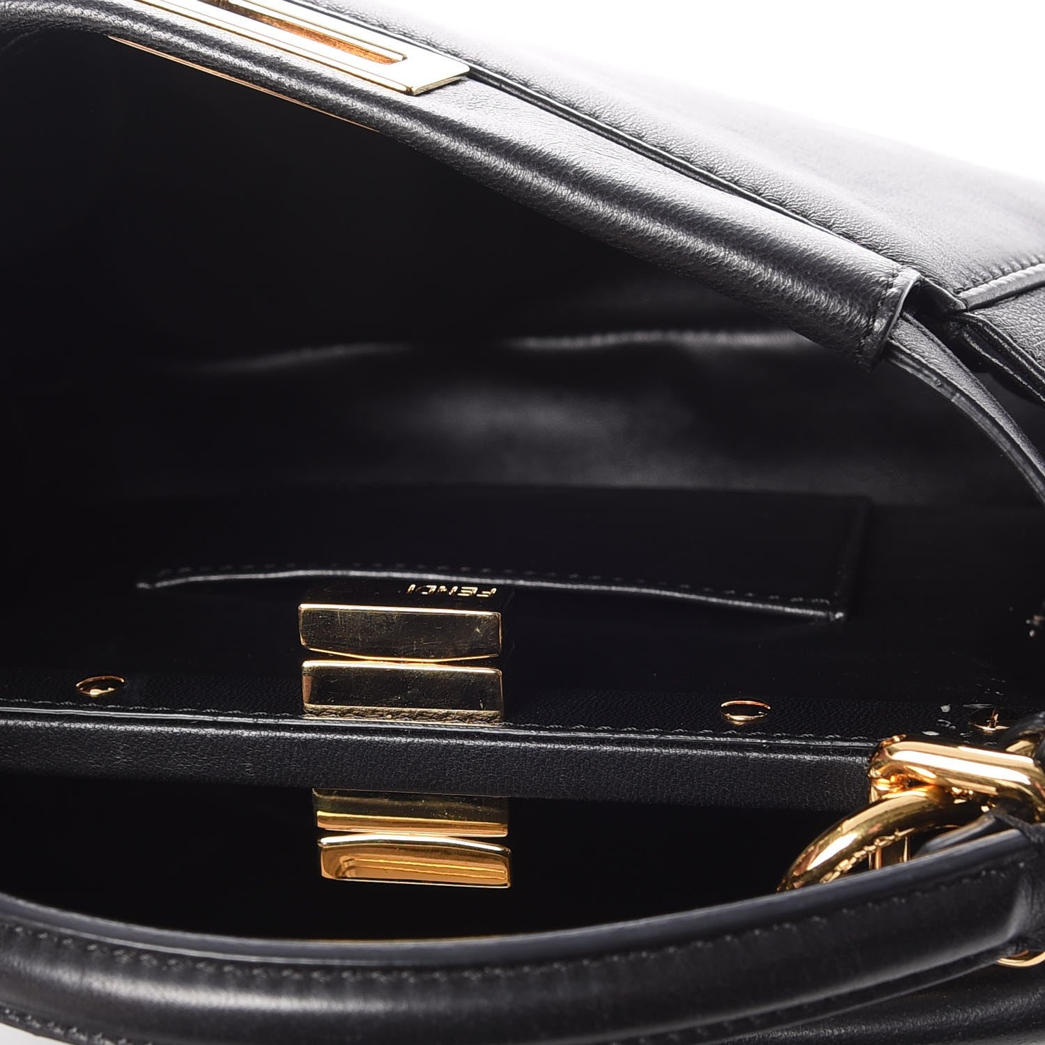 Fendi Nappa Mini Peekaboo Iconic Satchel Black 6 of 12