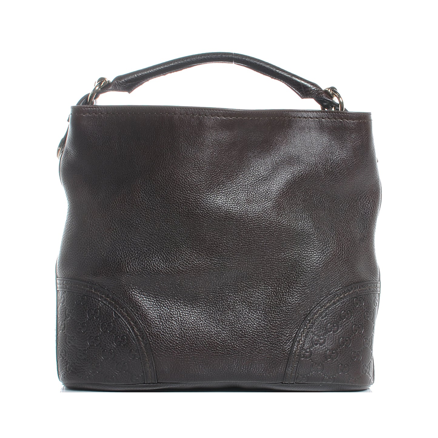 Leather Guccissima Trim Large Signoria Hobo Dark Brown
