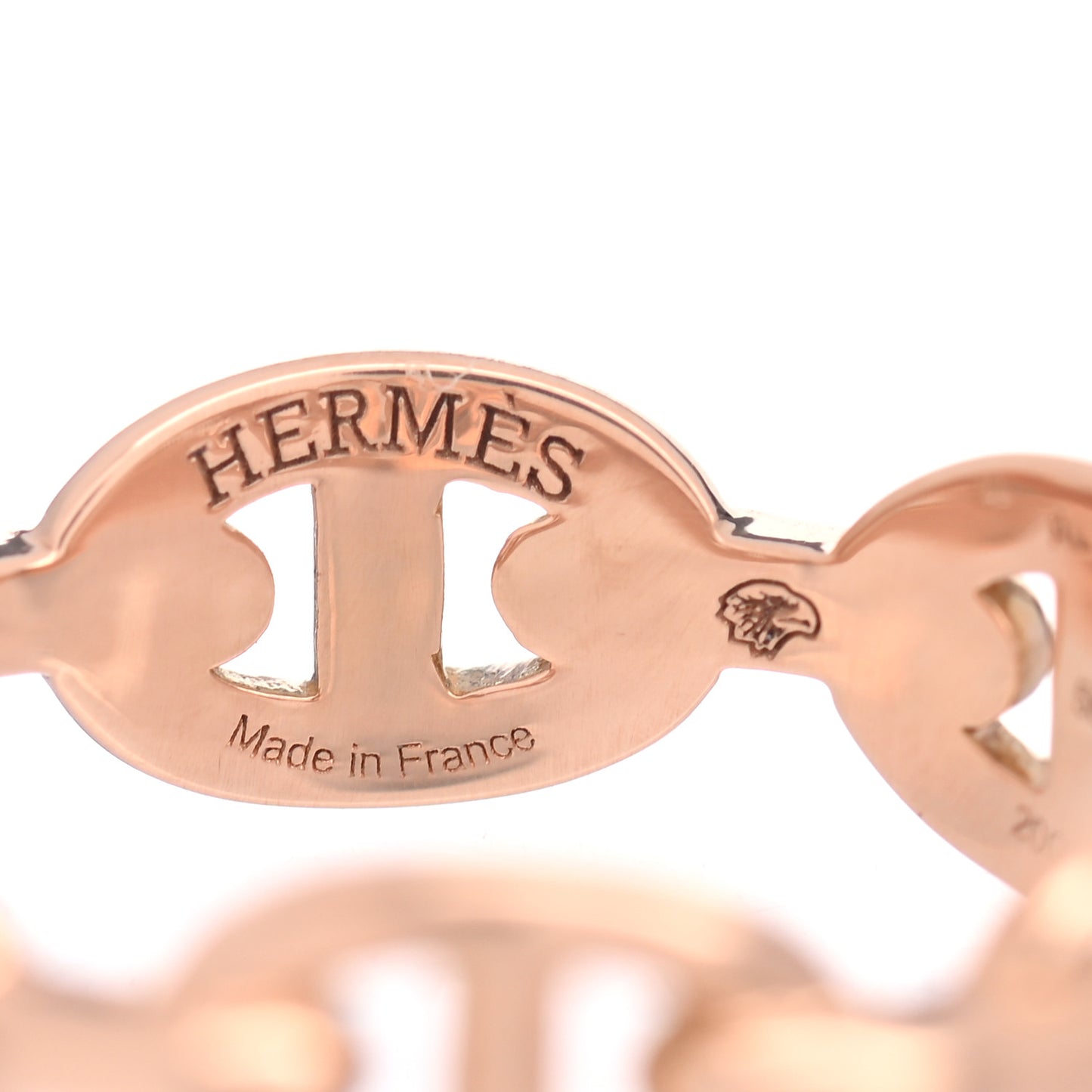 18K Rose Gold PM Chaine D'Ancre Enchainee Ring 58 8.25