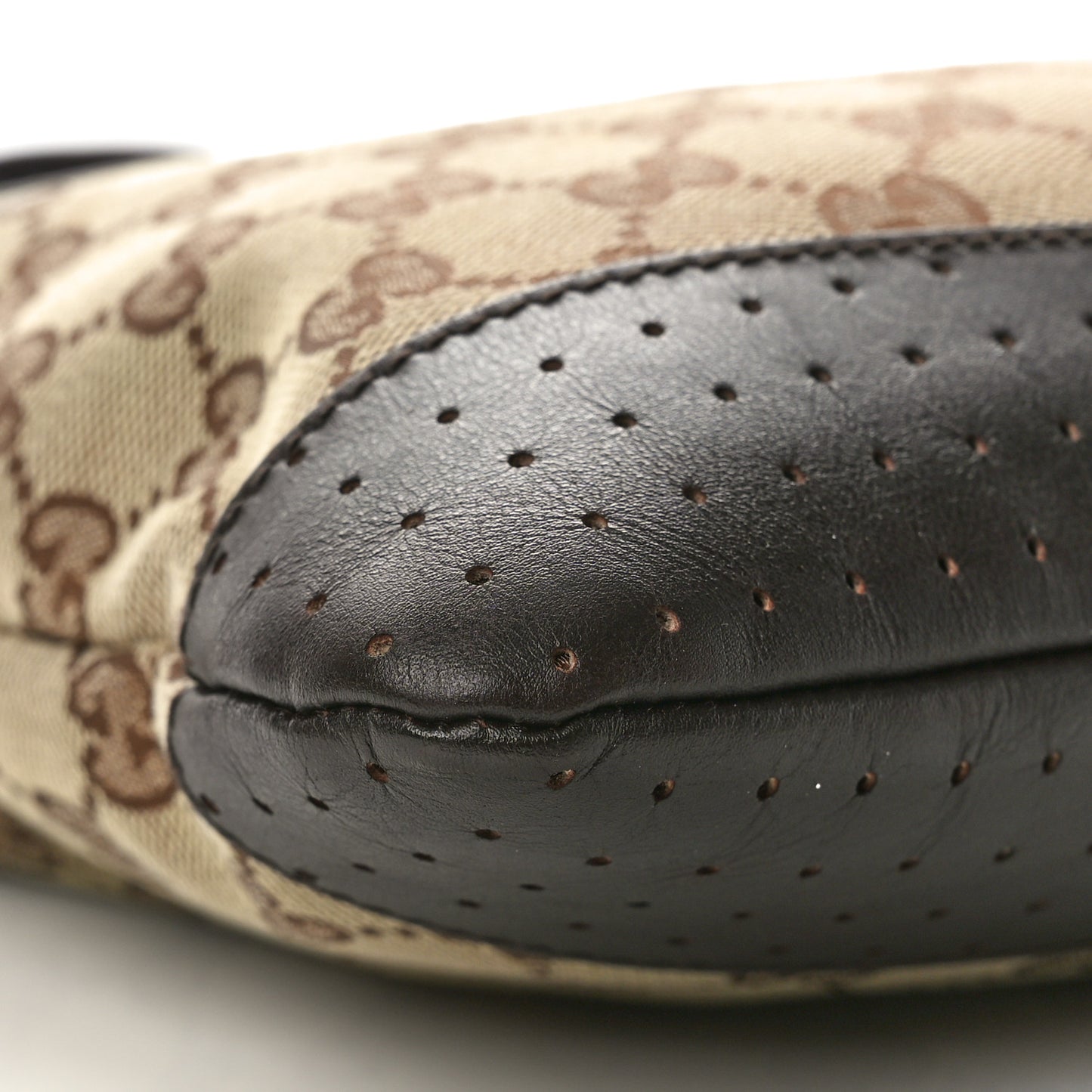 Monogram Calfskin Perforated Medium Flat Messenger Bag Dark Brown