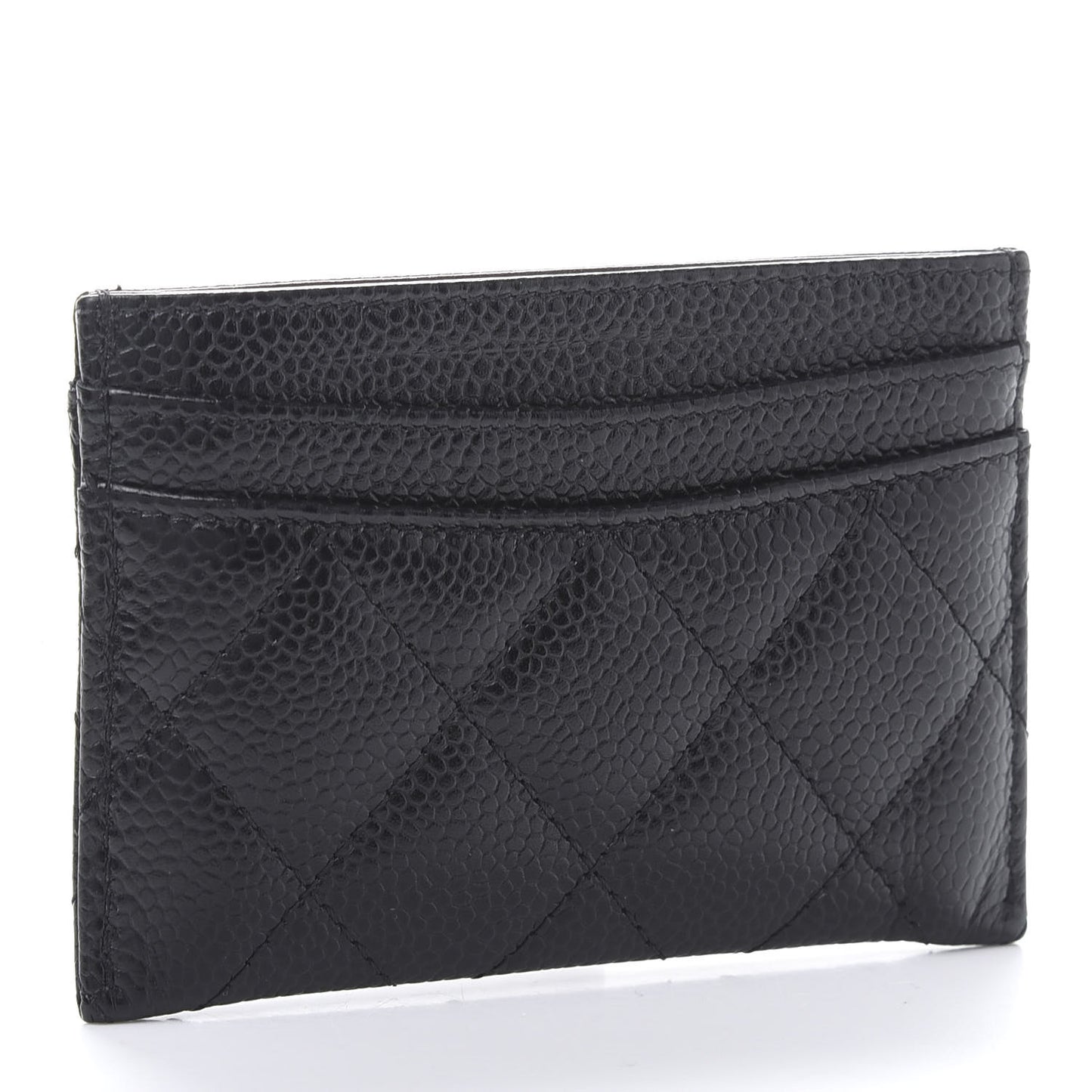 Caviar Quilted Card Holder Black