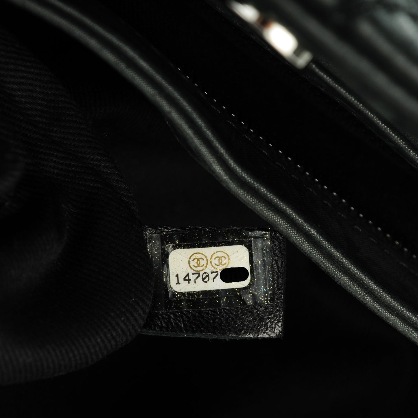 Iridescent Calfskin Quilted Large Just Mademoiselle Dark Grey