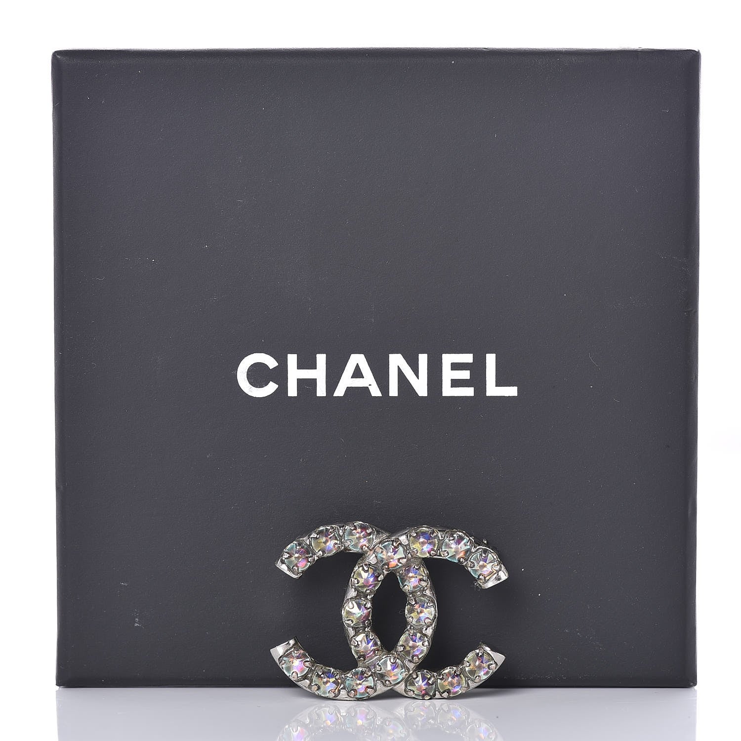 Chanel Ruthenium Crystal CC Brooch Iridescent 5 of 5