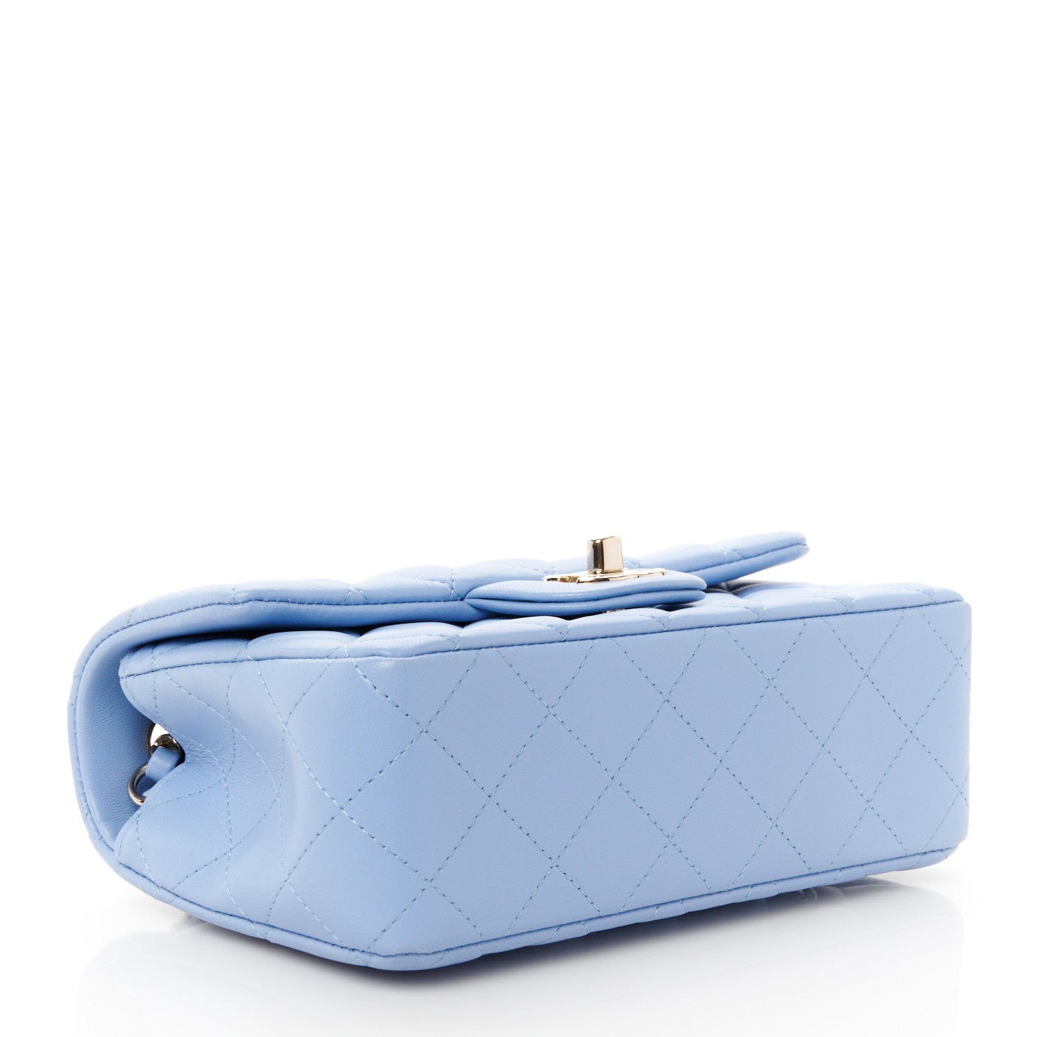 Chanel Lambskin Quilted Mini Rectangular Flap Light Blue 4 of 11