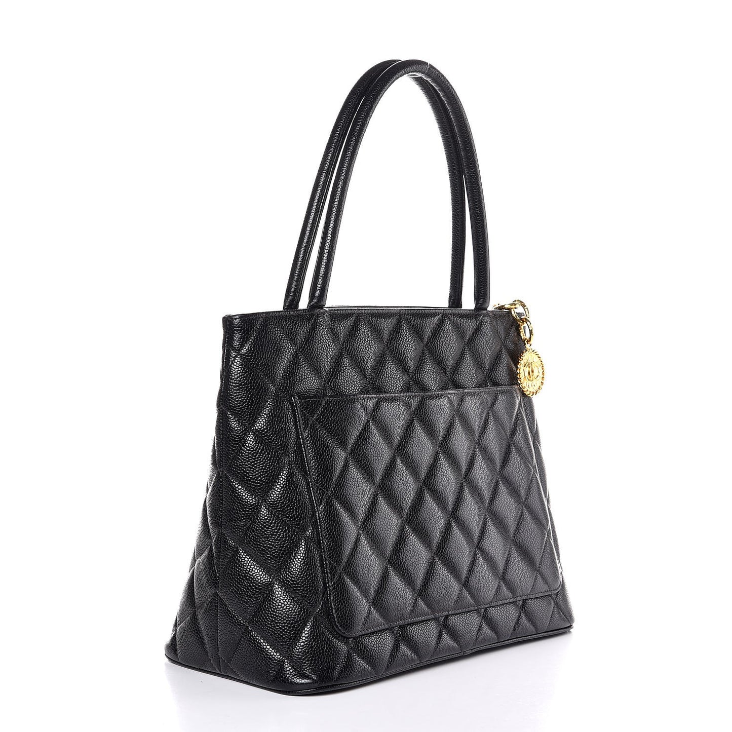 Caviar Quilted Medallion Tote Black