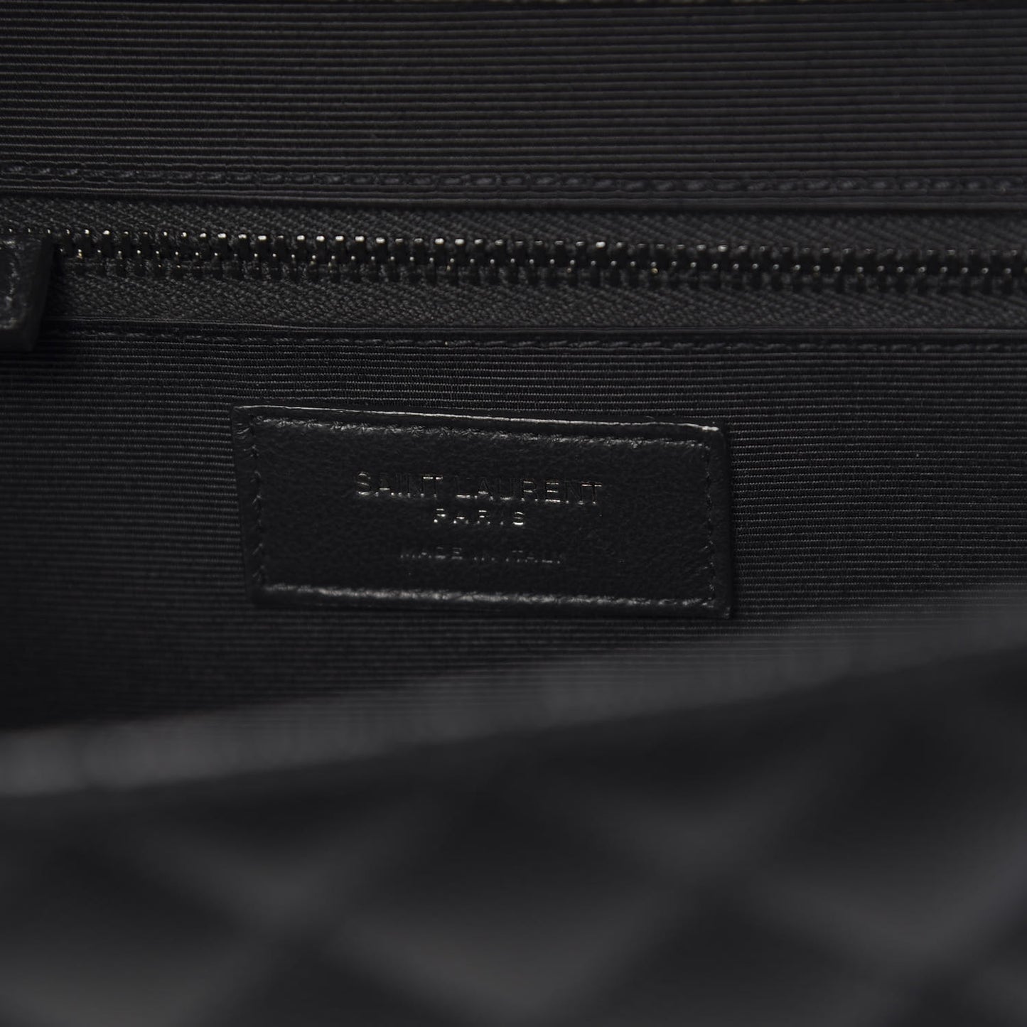 Grain De Poudre Textured Mixed Matelasse Large Triquilt Monogram Monochrome Satchel Black