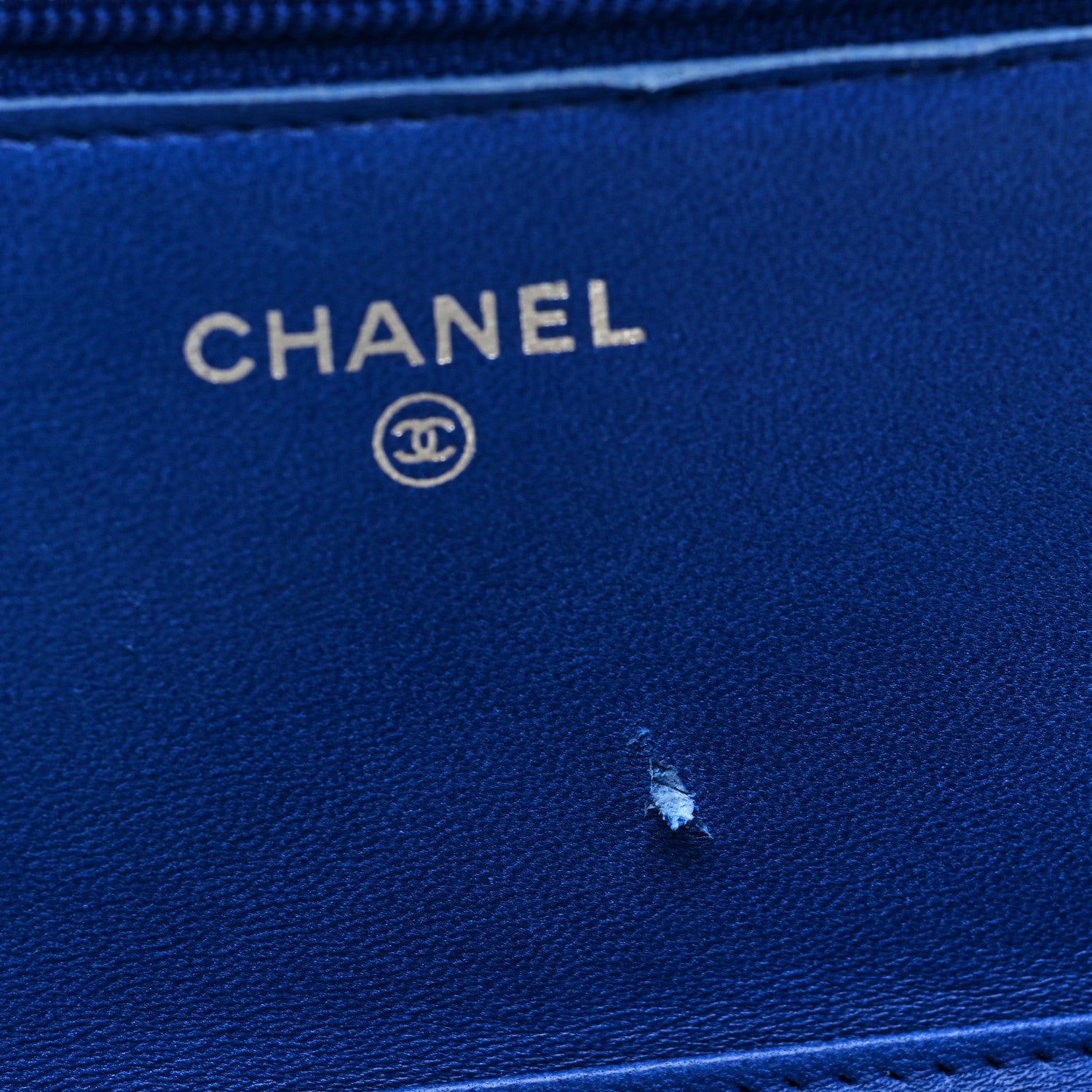 Chanel Lambskin Quilted Wallet On Chain WOC Blue 10 of 10