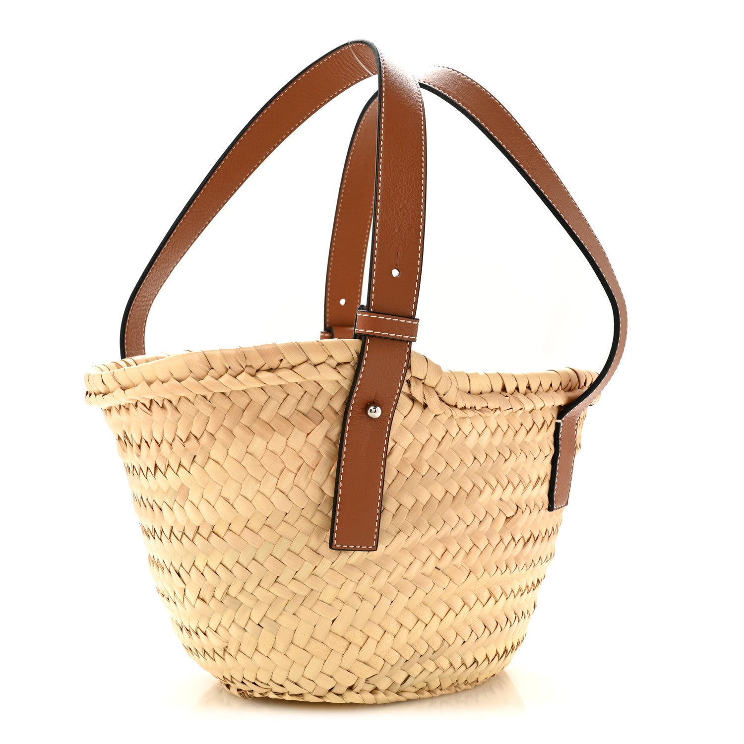 Loewe Raffia Small Basket Tote Bag Natural Tan 3 of 11