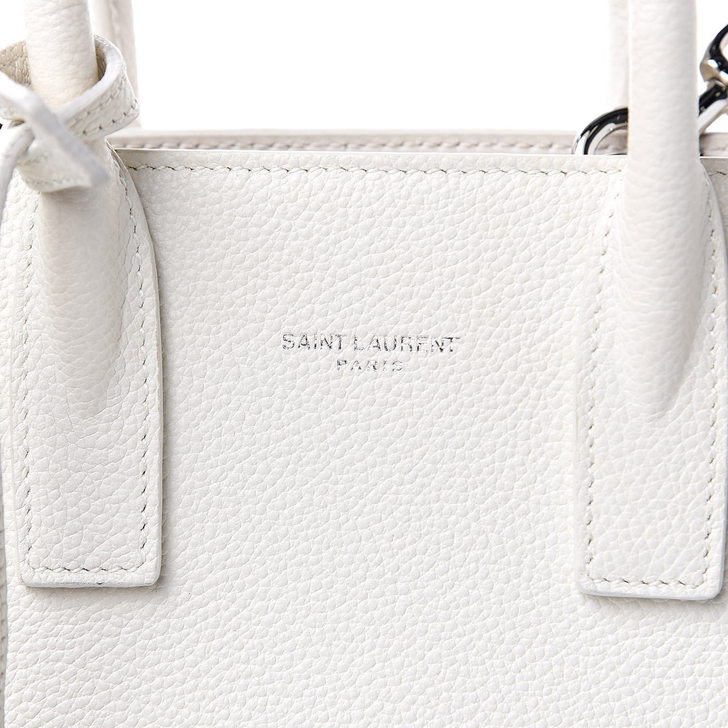 Grained Calfskin Nano Sac de Jour Dove White