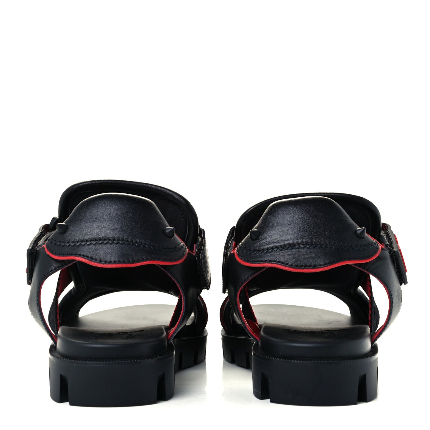 Calfskin Velcrissimo Flat Sandals 35.5 Black