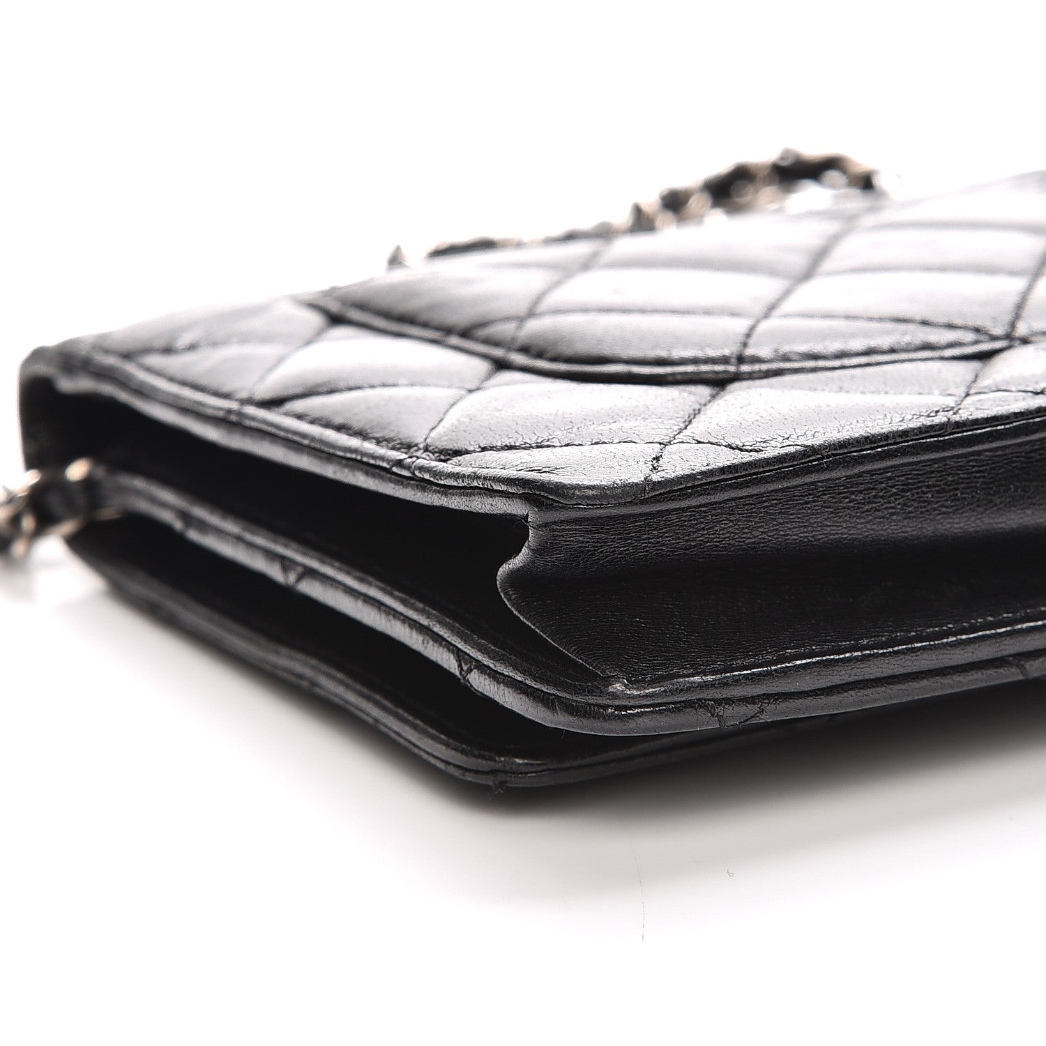 Chanel Lambskin Quilted Reissue Wallet On Chain WOC Black 9 of 13