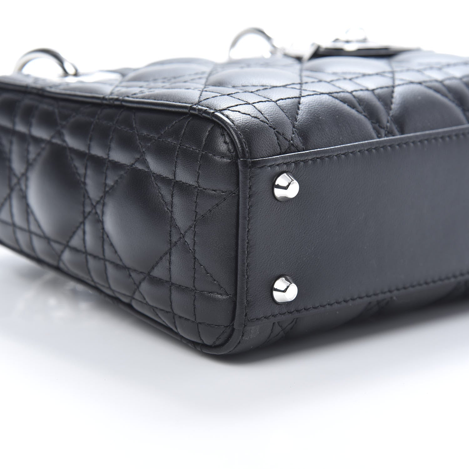 Christian Dior Lambskin Cannage Mini Lady Dior Black 9 of 11