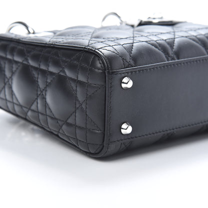 Christian Dior Lambskin Cannage Mini Lady Dior Black 9 of 11