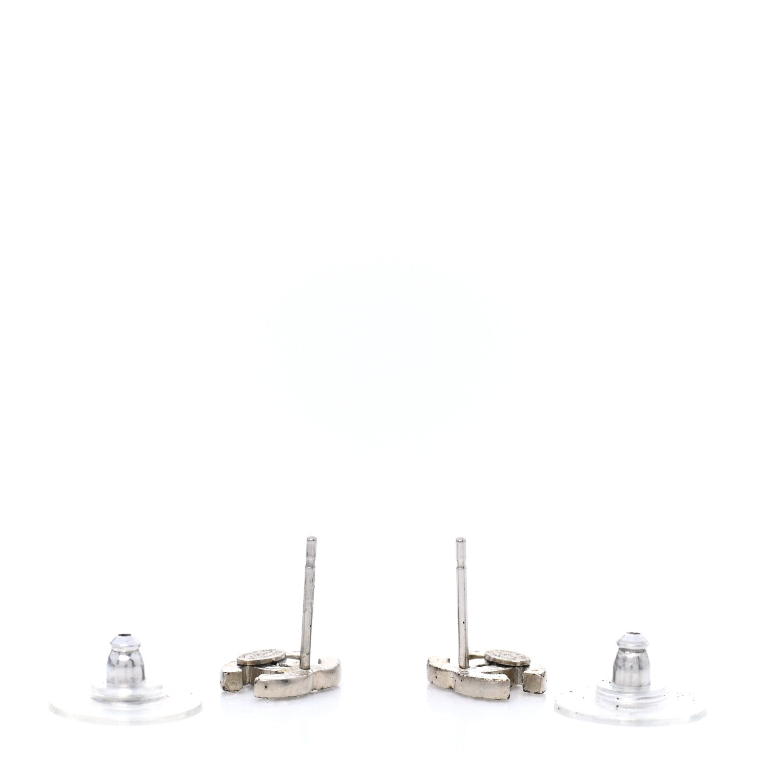 Chanel Crystal CC Earrings Silver 3 of 7