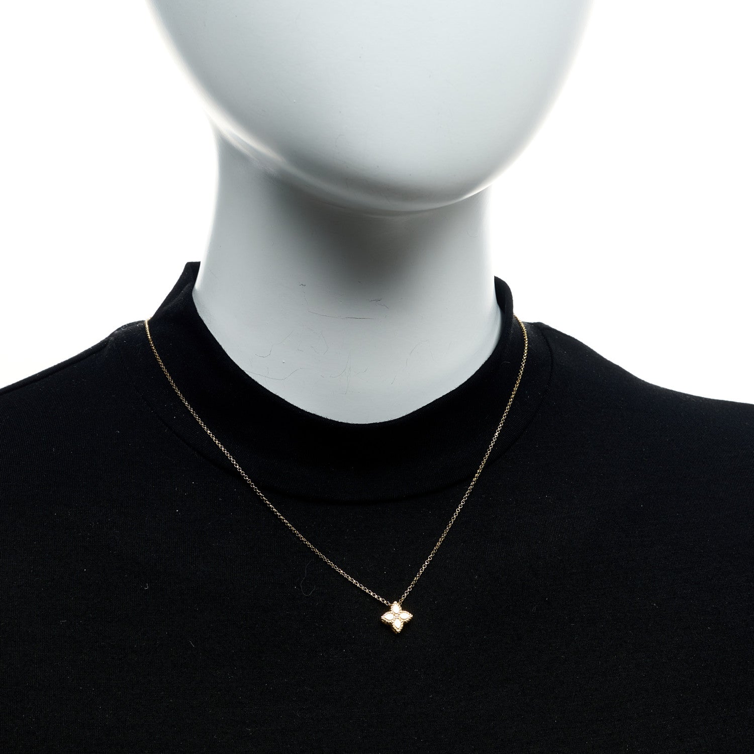 Roberto Coin 18K Yellow Gold Small Princess Flower Pendant Necklace 2 of 6