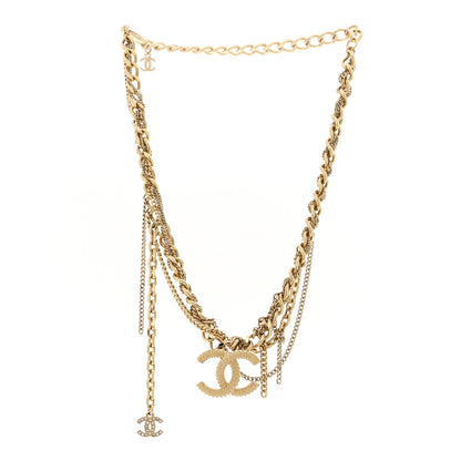 Chanel Metal Chain Link CC Multi Strand Choker Necklace Gold 3 of 7