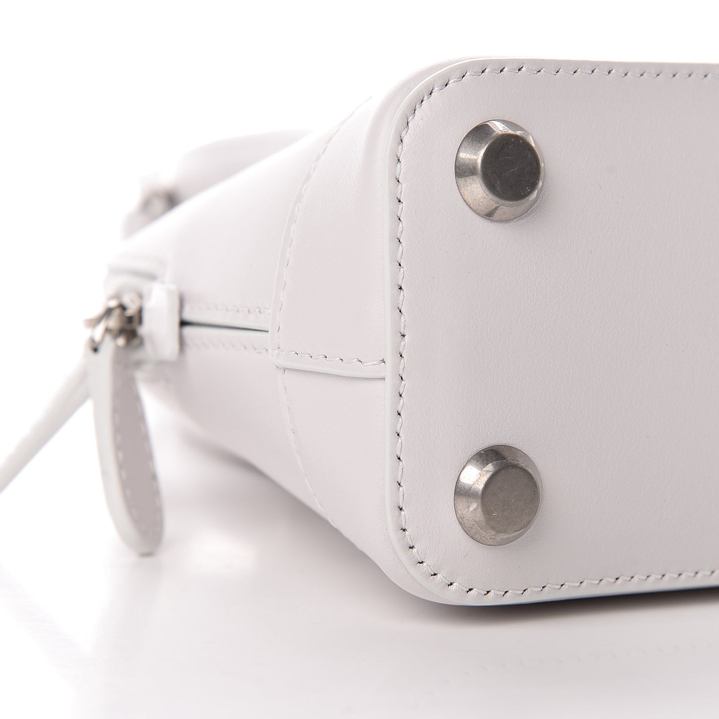 Calfskin Lipstick Logo XXS Ville Top Handle Bag White