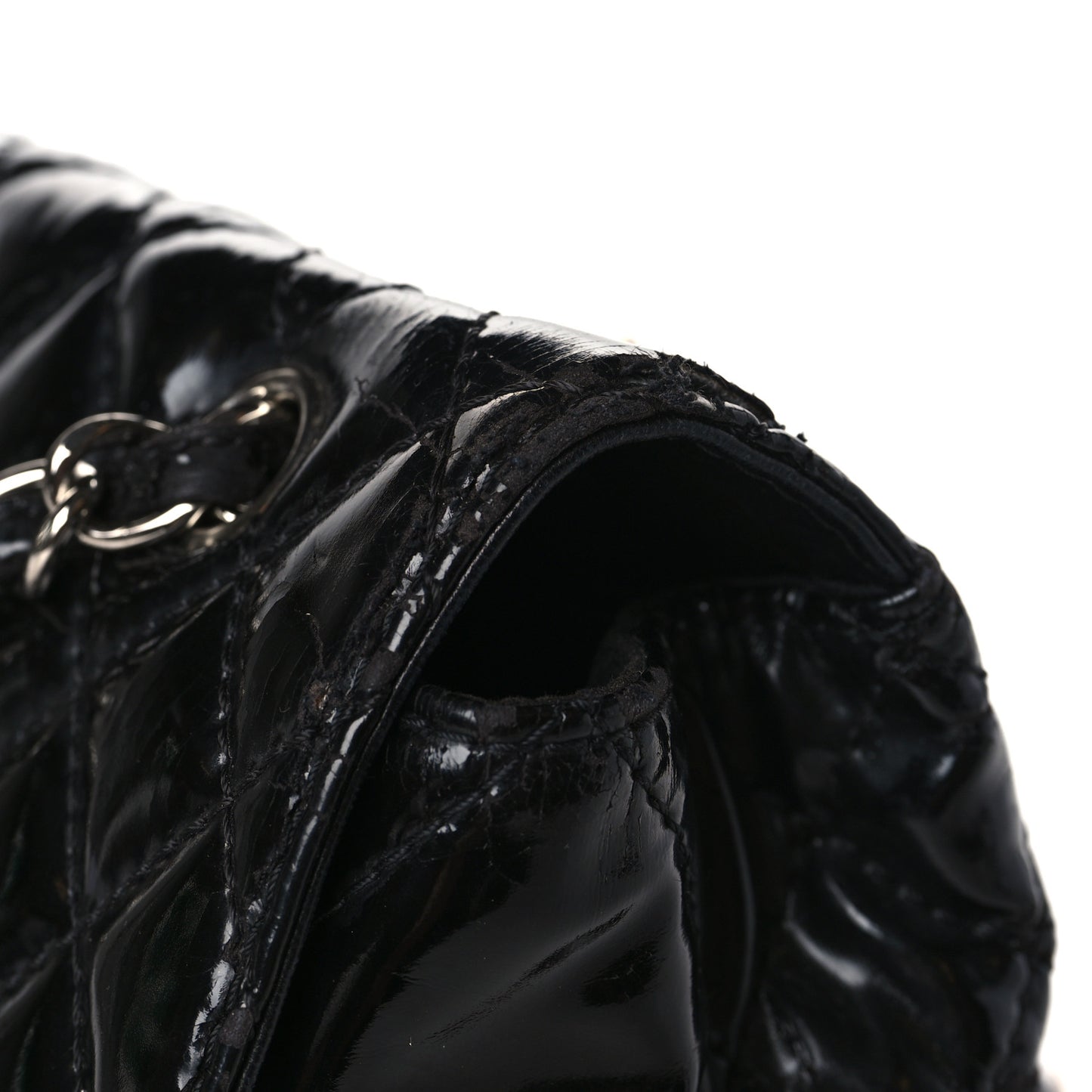 Vinyl Quilted In the Business Flap Bag Black