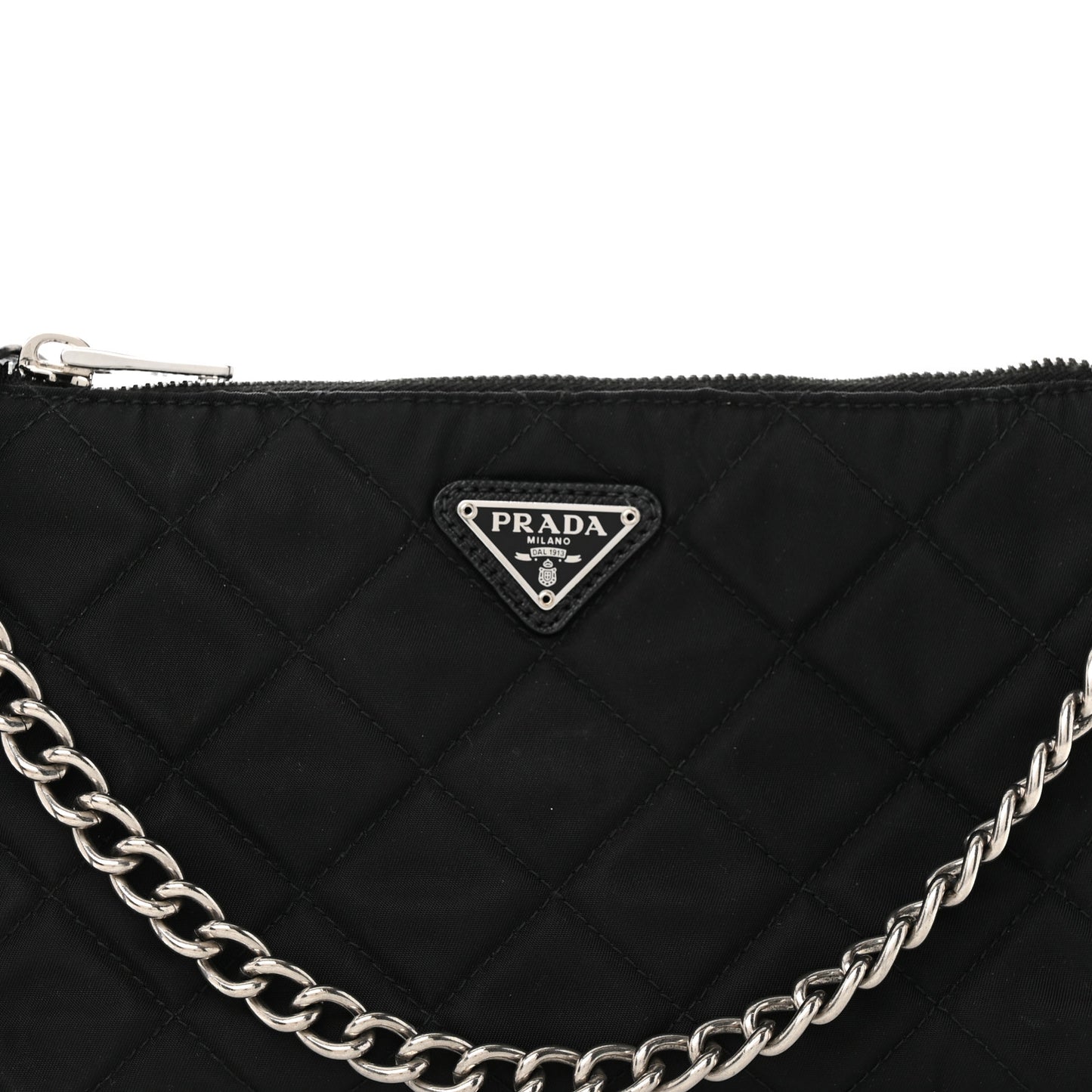 Nylon Tessuto Impuntu Quilted Crossbody Bag Black