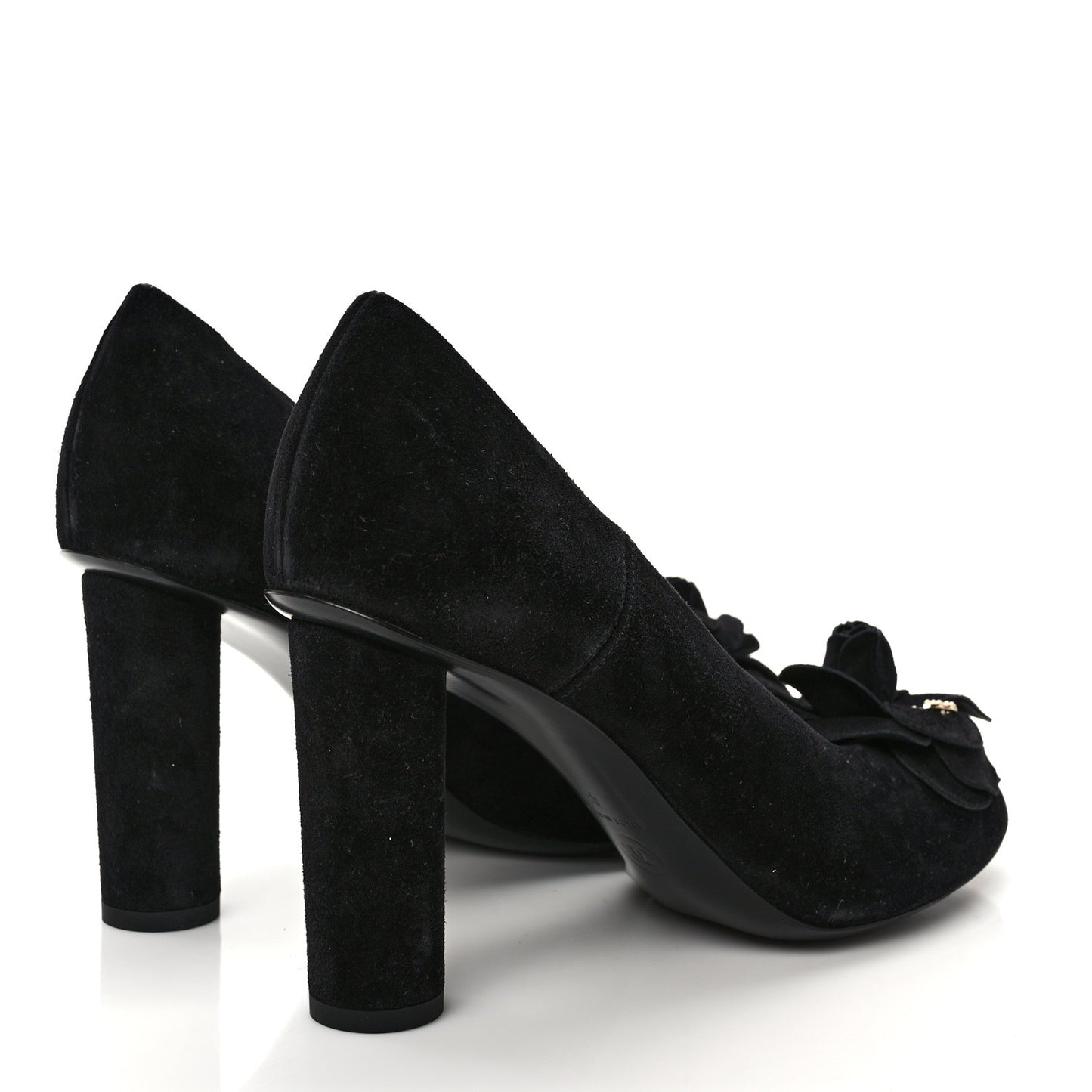 Suede Camellia Pumps 41 Black
