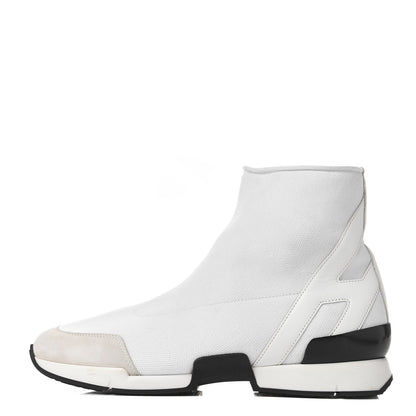 Hermes Mesh Calfskin Suede Soft Sneakers 37 White 1 of 12