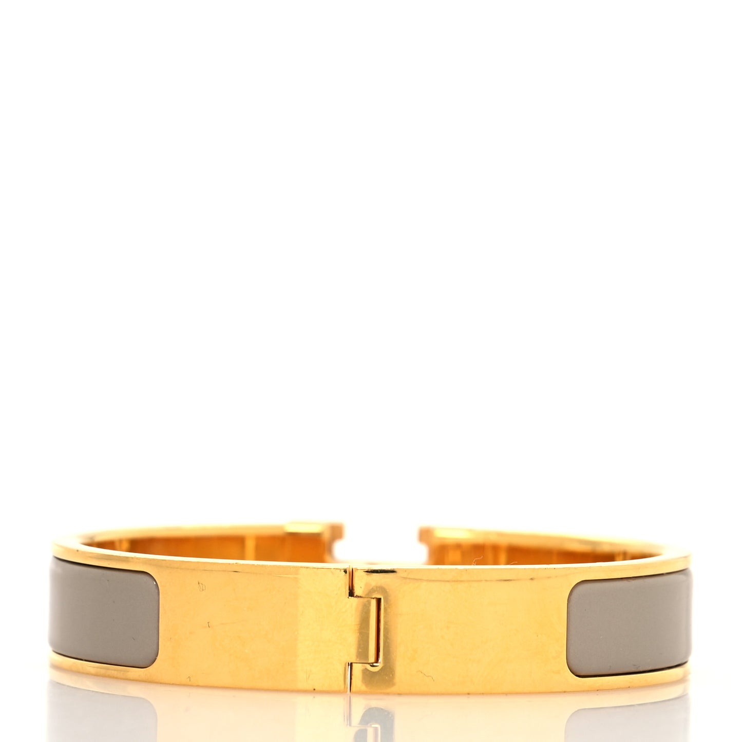 Enamel Narrow Clic Clac H Bracelet PM Marron Glace