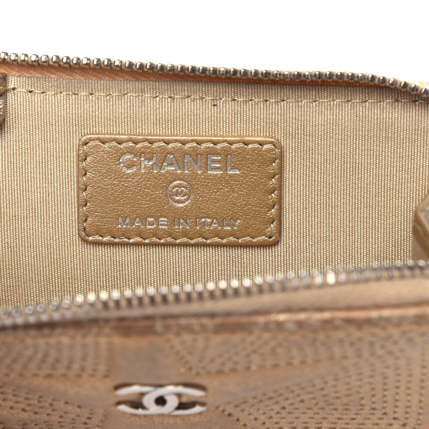 Chanel Metallic Lambskin Star Embossed Coin Key Pouch Gold 6 of 12