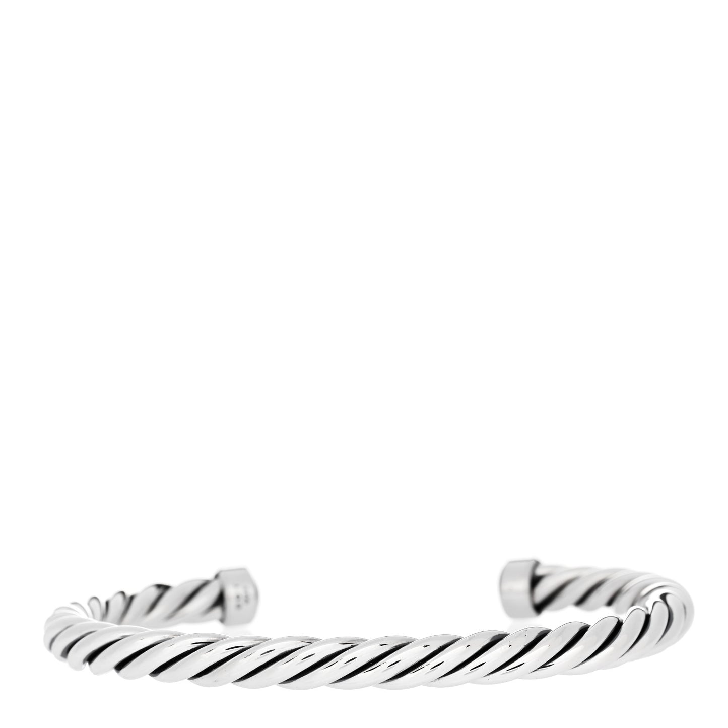 Sterling Silver Onyx 6mm Cable Classic Cuff Bracelet