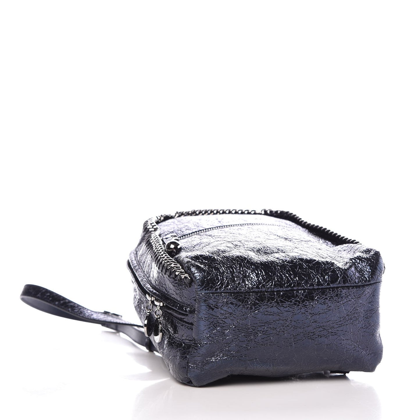 Metallic Crackle Mini Falabella Backpack Blue