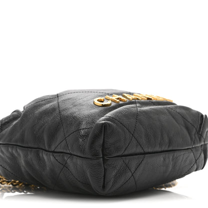 Chanel Shiny Crumpled Calfskin Quilted Pearl Mini Chanel 22 Black 9 of 10