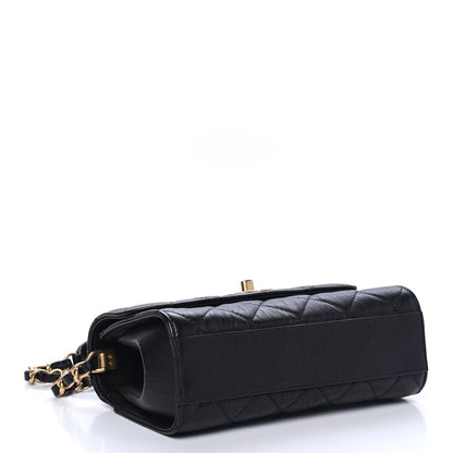 Chanel Crumpled Lambskin Quilted Mini CC Links Top Handle Flap Black 3 of 4