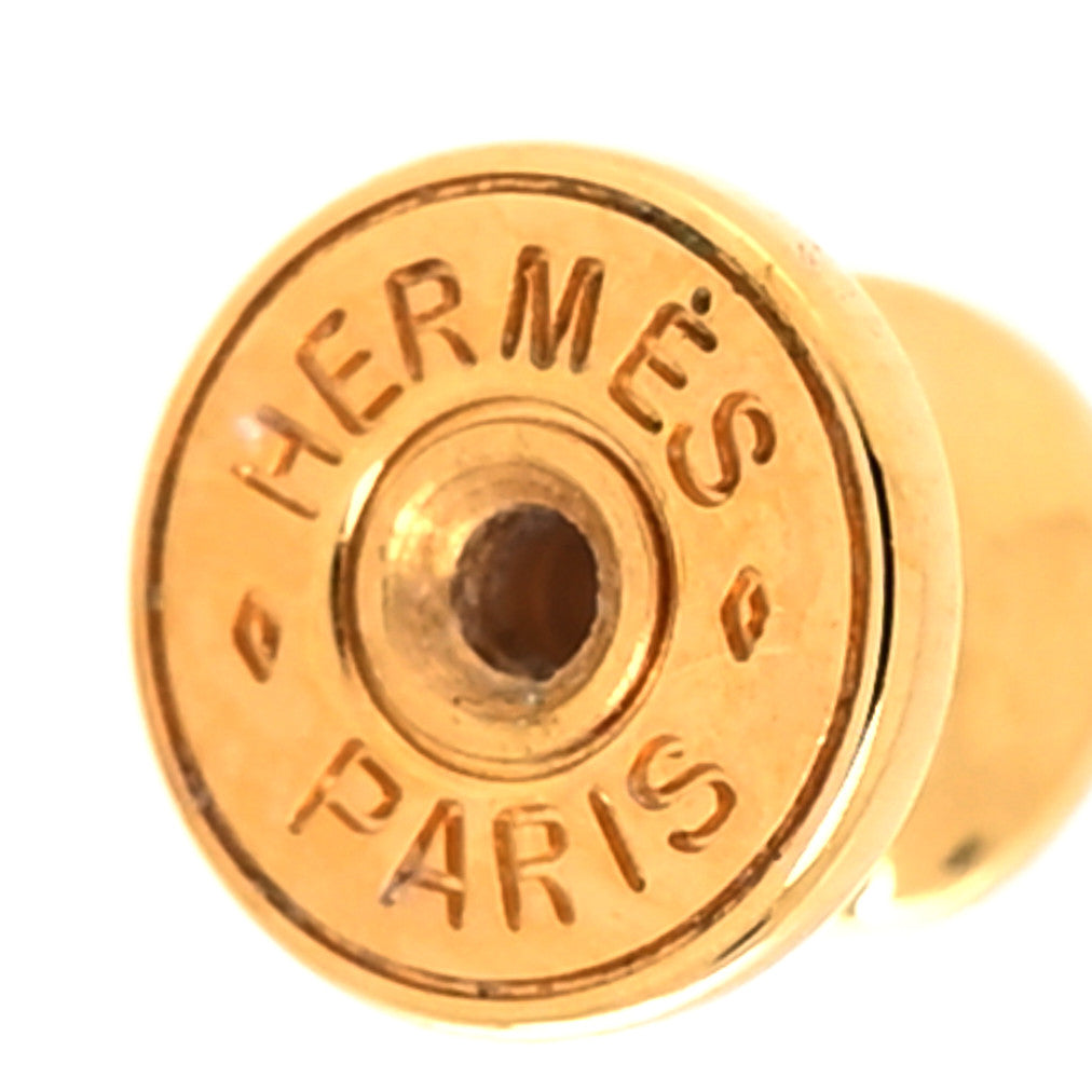 Hermes Gold Lacquered Mini Pop H Earrings White 4 of 6