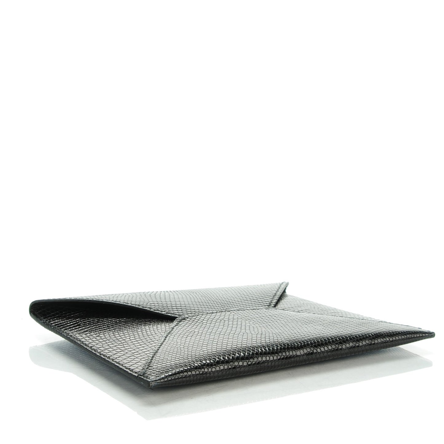 Lizard Niloticus Envelope Pouch GM Black