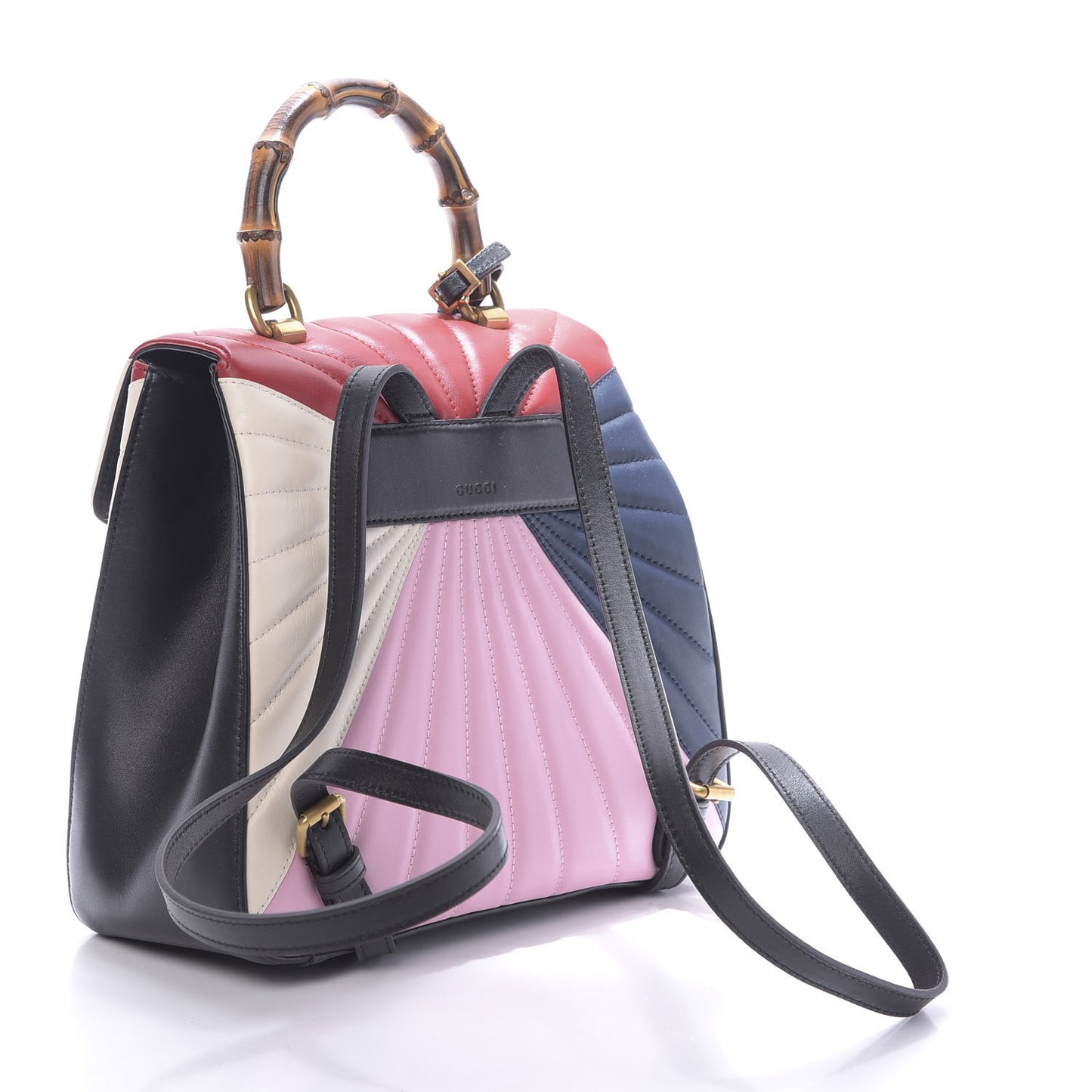 Calfskin Bamboo Trapuntata Queen Margaret Backpack Blue Agata Hibiscus Red Mystic White Sugar Pink