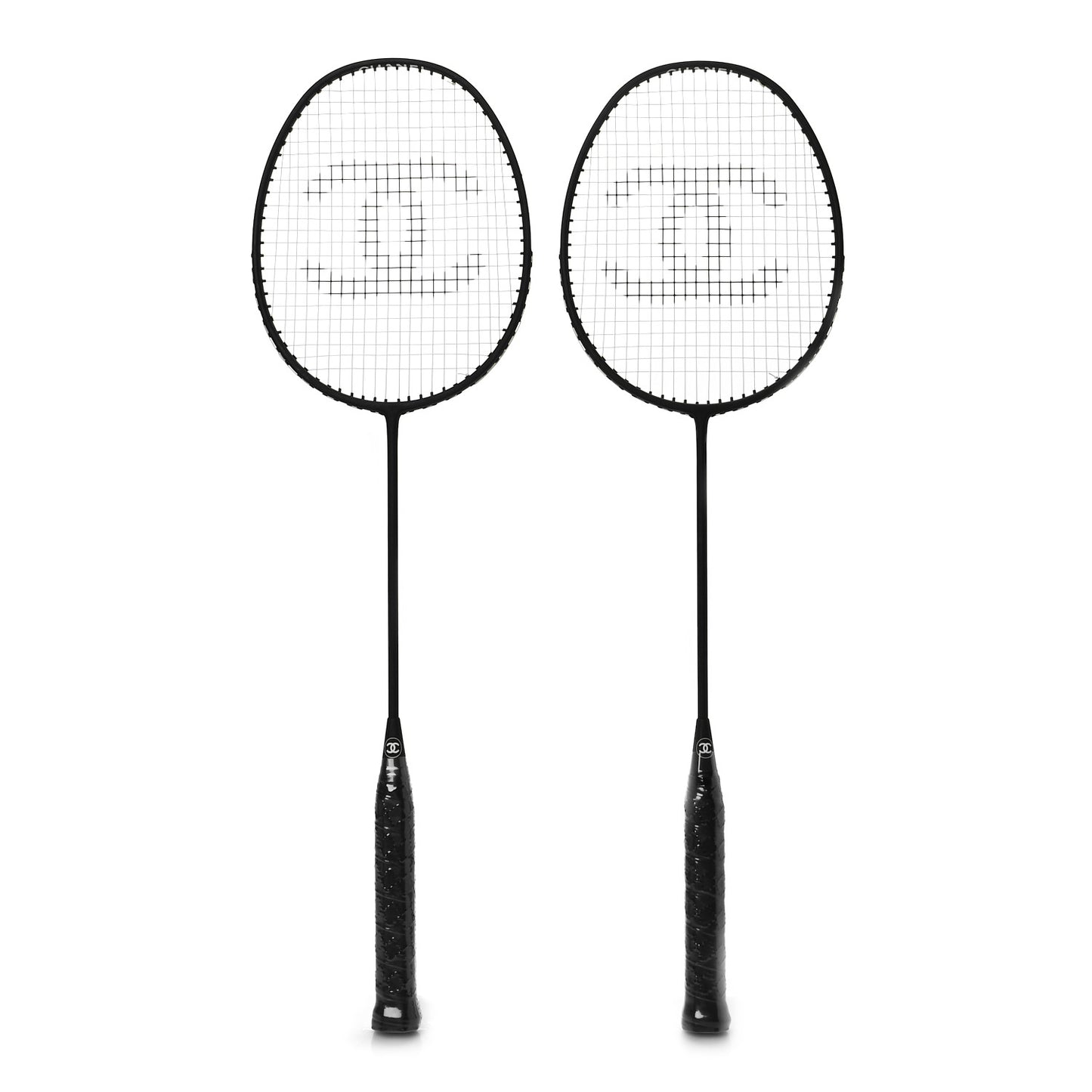 Badminton Racquet and Nylon Quilted Cover Set Black