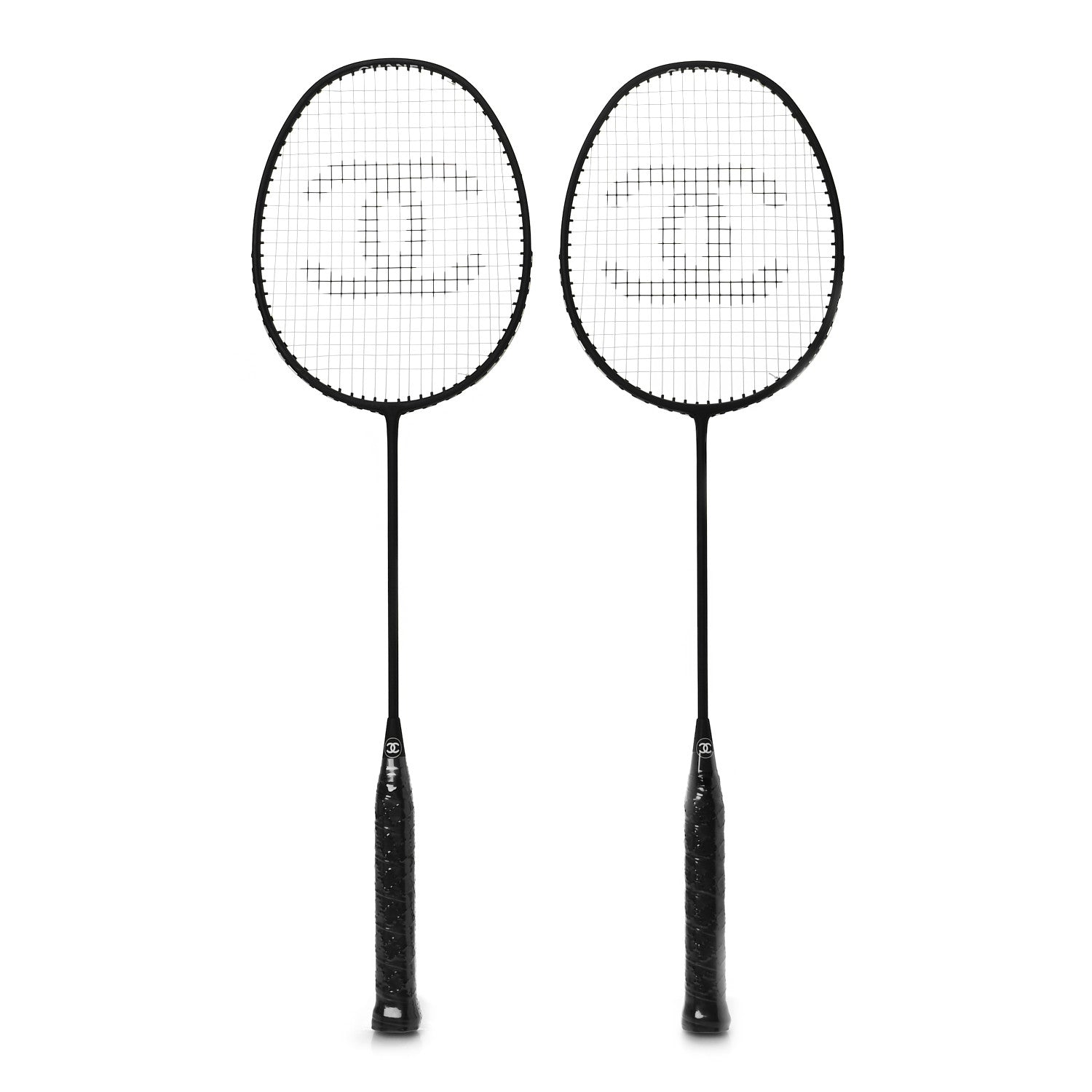Chanel Badminton Racquet and Nylon Quilted Cover Set Black 1 of 18