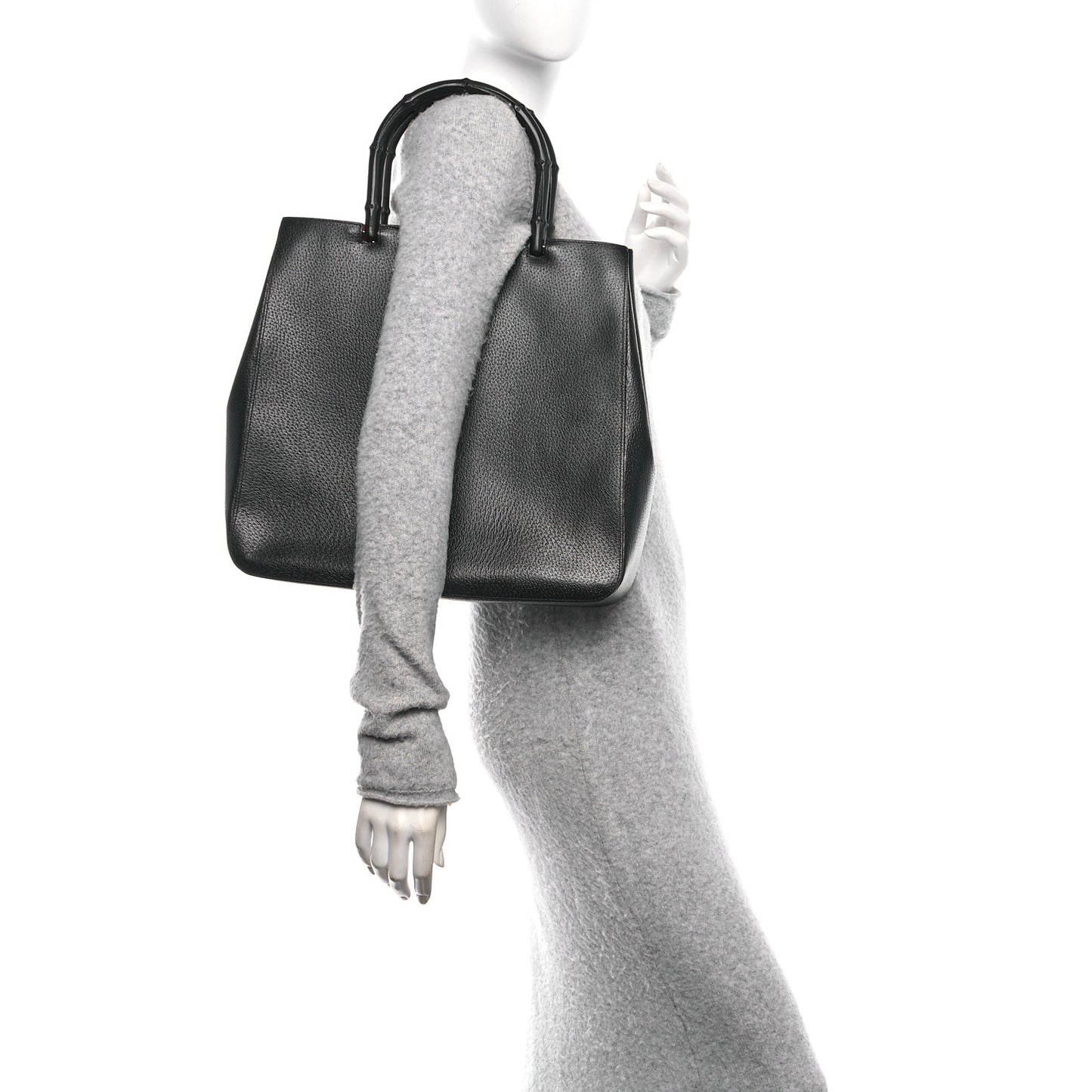 Pigskin Cinghiale Bamboo Tote Black