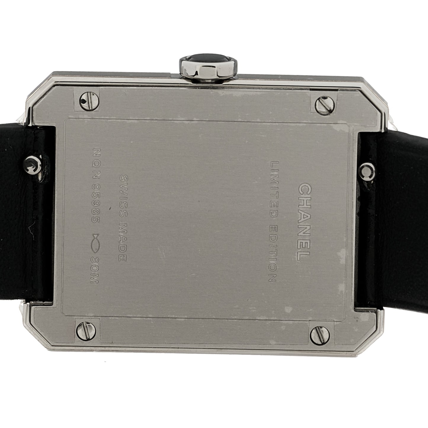 Stainless Steel Alligator 26mm Boy-Friend Tweed Quartz Watch Black