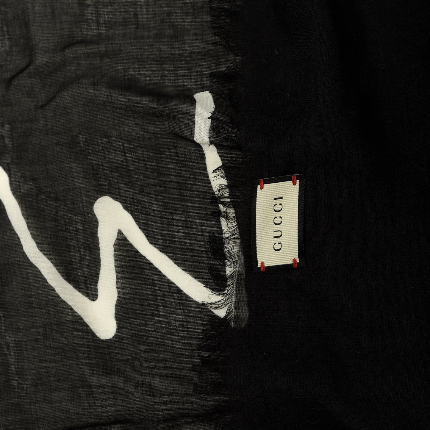 Modal Silk Coco Capitan Logo Square Scarf Black